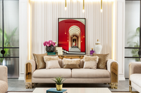 Ensemble de canapés sectionnels de luxe au design moderne, pieds en acier inoxydable, coussins rembourrés en éponge, pour appartement, villa, centre commercial, hôtel