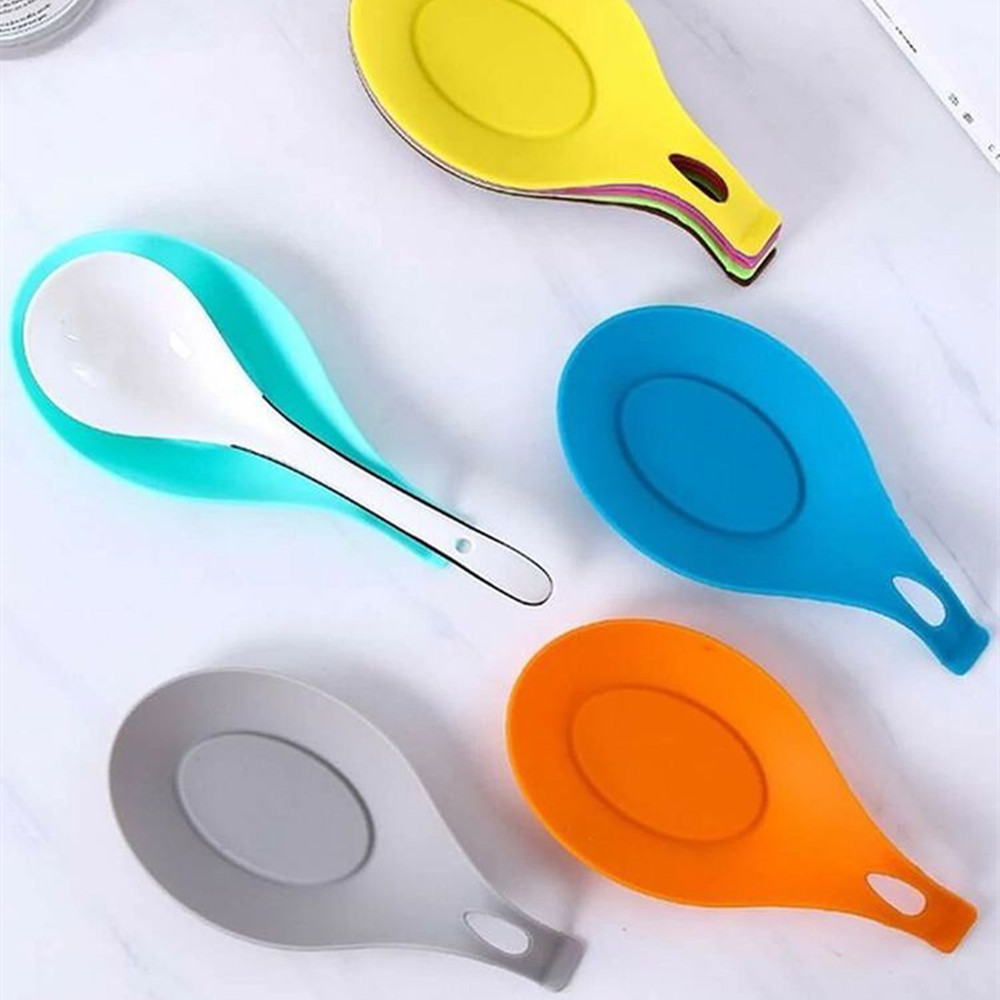 BHD BPA бесплатно гибкий термостойкий столешница для кухонной плиты, кухонный лопатка, ковш, подставка для посуды, силиконовый держатель для ложки