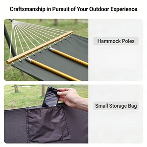 Hamac en nylon double parachute robuste, complet avec <span class=keywords><strong>moustiquaire</strong></span> zippée pour un sommeil en plein air sécurisé et sans insectes - Product Image 4