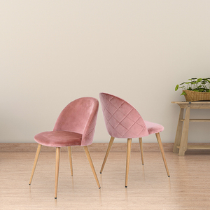 High quality grey chaisemodern gold upholstered ring back dining chair with velvet - Product Image 1
