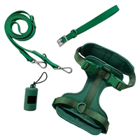 Kit de Démarrage Luxe Durable et Personnalisé pour Propriétaire d'Animal de Compagnie : Collier, Harnais, Laisse, et Laisse Multifonctionnelle en Néoprène et PVC (Trio 3-en-1)