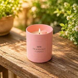 Vela Aromática en Frasco de Vidrio MW, Vela Perfumada para Aromaterapia, Decoración Minimalista para el Hogar, Color Rosa Pastel, Ámbar, Crema - Product Image 4