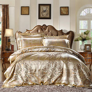 Mûrier royal italien 100% soie de mûrier teint en fil Satin <span class=keywords><strong>Grand</strong></span> Jacquard soie ensemble de literie ensemble de housse de couette - Product Image 6