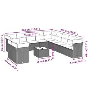 Outdoor Rattan Garden Sofa Set 10 Seater Contemporary Design Weather Resistant Patio Furniture - Product Image 2