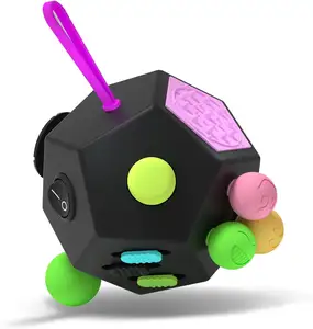 Fidget Dodecagon Cubo de juguetes Fidget de 12 lados Alivia el estrés y la ansiedad Cubo antidepresión para niños Adultos con TDAH Autismo