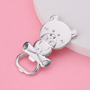 <b>Bear</b> <b>Bottle</b> Opener Zinc Alloy Silver Baby Shower Gift Party Favor Wedding Favors - Product Image 3