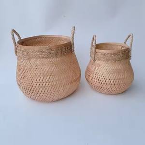 Natural/customized <b>Round</b>/Rectangle/Square Eco-Friendly Storage <b>Baskets</b> Clothing Flexible Vietnam Bamboo <b>baskets</b> - Product Image 6