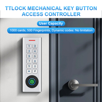 Control de Acceso con Teclado Mecánico TTlock, Bluetooth, WiFi y Lector de Huellas Dactilares, 500 Huellas, RFID, Apertura por Aplicación
