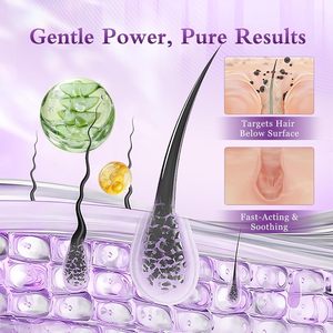 Crème dépilatoire à base de plantes douce, indolore et longue durée, parfumée à l'aloe vera, pour une épilation apaisante du visage pour femmes - Product Image 4