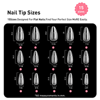 180 pièces de faux ongles de haute qualité à presser, pointe française, vente en gros, logo personnalisé, forme amande moyenne, avec pointes roses, pointes pour perceuse à ongles