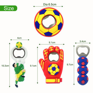Nouveauté 2026 : Ouvre-bouteille magnétique créatif sur le thème du football, motif 3D, en acier inoxydable, ouvre-bière magnétique pour réfrigérateur - Product Image 4