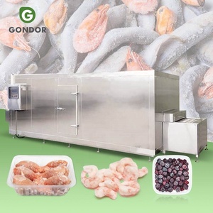 Tôm xoắn ốc Dâu Tây Đường hầm iqf Nitơ lỏng thiết bị Vụ Nổ Máy làm lạnh Tủ đông dòng hoàn chỉnh cho shocs - Product Image 1