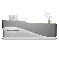 Bureau de réception commercial moderne en bois massif durable, rectangulaire, pour salon de beauté et de coiffure, Yimutang 20251010