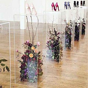 Nhà Máy Bán Buôn 4Mm Dày Rõ Ràng Acrylic Wedding Hiển Thị Tổ Chức Sự Kiện Đứng Vuông Chân Bệ - Product Image 5