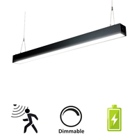 Lampu Gantung LED Kantor, Lampu Linear Tabung dengan Penutup Aluminium Sarang Lebah, Dapat Diredupkan, Cocok untuk Warnet, Gym