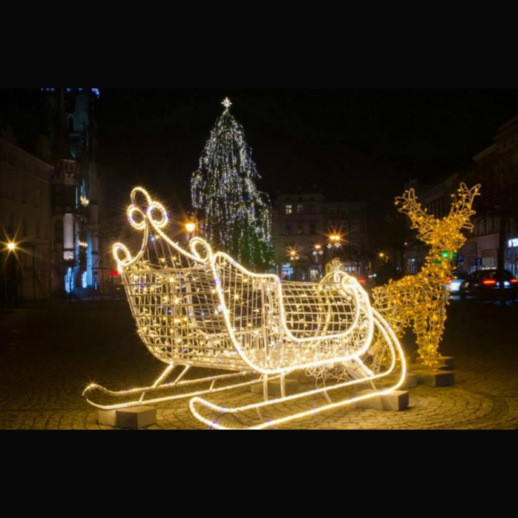 サンタクロースとクリスマス等身大LEDトナカイそり| Alibaba.com