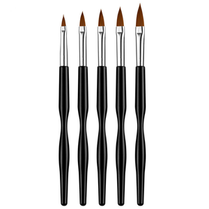 Pinceau à ongles à manche noir pour transfert de feuille, différentes tailles, poils en nylon, outil de peinture pour nail art, pinceaux de manucure pour salon - Product Image 2