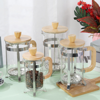 Cafetière à piston en verre borosilicate pour café froid et thé, avec infuseur en acier inoxydable