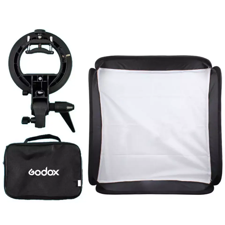 Godox 80 x 80cm 31 x 31in Flash Speedlite Softbox with S type Bracket Bowens Mount Kit for Camera Photography