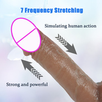 Vibrateur à 7 modes de vibration, Grand Godemiché Réaliste Chauffant en Silicone Liquide pour Femmes, Jouet Sexuel pour Masturbation Adulte