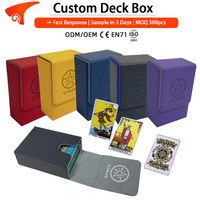 Boîte de rangement pour cartes de jeu en cuir PU, fabriquée par un fabricant OEM, étui personnalisé pour cartes, rangement en cuir PU pour cartes MTG et Tarot
