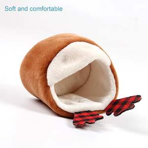 ABLAZEZAI 면 경량 햄스터 침대 미니 소형 동물 부드럽고 따뜻한 손세탁 가능 둥지 소파 침대 쥐 케이지 액세서리 (브라운) - Product Image 5