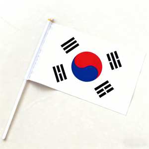 可定制设计数码印花涤纶迷你手持旗帜塑料旗杆-防水防皱长方形 - Product Image 2