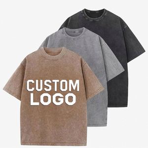 T-shirt Homme Oversize 100% Coton Lourd Rétro OEM 2026, Impression DTG, Logo, Effet Délavé Acide, Vintage, Personnalisé - Product Image 2