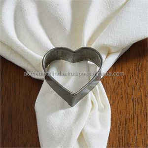 Elegante servilletero en forma de corazón con acabado plateado, vajilla para fiesta de boda y cocina, comedor, abastecido para Decoración - Product Image 1