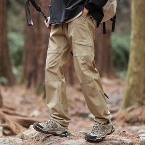 <span class=keywords><strong>Pantalon</strong></span> <span class=keywords><strong>de</strong></span> <span class=keywords><strong>randonnée</strong></span> imperméable coupe droite coupe ample coupe-vent couleur unie avec poches zippées - Product Image 3