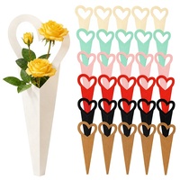 Boîte florale minimaliste pliable en forme de cœur pour rose unique, emballage cadeau de mariage, Saint-Valentin, décoration florale quotidienne et événementielle
