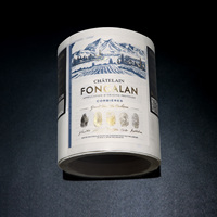 Étiquette multicouche en papier texturé imprimé adhésif personnalisé étiquette de livret multicouche à décoller autocollant double face pour bouteille de vin