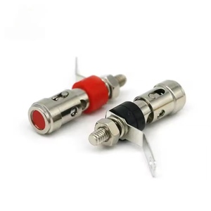 小型大型プレスタイプ赤黒ニッケルメッキスピーカー端子アンプ端子コネクタバインディングポスト - Product Image 4