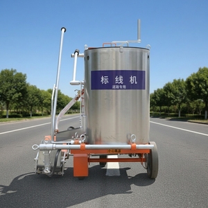 Machine de marquage routier thermoplastique manuelle avec épandeur de billes de verre pour routes - Product Image 1
