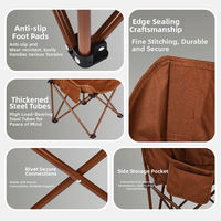 Chaise de camping portable CHENYUE robuste à dossier bas, structure en acier, ultralégère, pliable en quatre parties, chaise lune pour l'extérieur