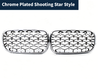 Pour BMW X5 F15 14-16 Grille de pare-chocs avant chromée noire brillante style Shooting Star, garniture de remplacement pour calandre avant