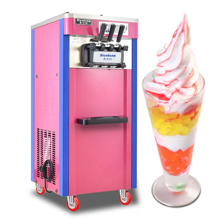 Ucuz fiyat çin dondurma yapma makinesi içecek mağazası otomatik çok lezzet üç renkli otomat