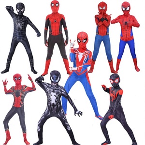 Costume de dessin animé <span class=keywords><strong>Spiderman</strong></span> XJ pour enfants, taille personnalisée, unisexe, déguisement fantaisie, combinaison de fête d'Halloween, polyester - Product Image 1