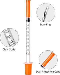 Seringue à insuline à usage unique pour animaux 1 ml 0,5 ml 27G 29G 30G 31G - Product Image 4