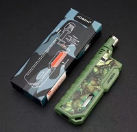 Briquet portable personnalisé à flamme bleue en métal, fonction torche haute puissance, compartiment d'air transparent, sécurité pour le camping