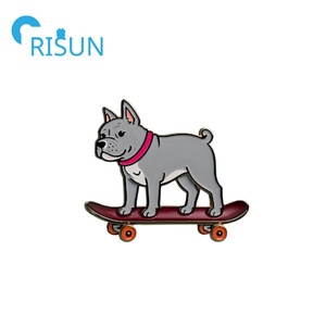 Pin de esmalte de Bulldog francés gris Beige, broche de Frenchie de cachorro personalizado, Pin de solapa, insignia, alfileres de Bulldog - Product Image 3