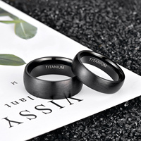 Bague en Titane Noir Brossé OAHLAN Prête à l'Expédition, 6MM 8MM, Alliance de Mariage et Bague de Fiançailles pour Homme et Femme