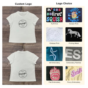 เสื้อยืดผ้าฝ้าย100% สำหรับผู้หญิงแบบปรับแต่งได้เสื้อครอปทรงหลวมซับเหงื่อเหมาะสำหรับใส่ในฤดูร้อน - Product Image 2