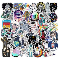 50 adet Nasa dış uzay astronot roket Graffiti Sticker oyuncak çocuklar çocuklar için ev kağıt defter dekor oyuncaklar