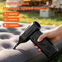 Souffleur d'air sans fil W20, moteur sans balais 130000 tr/min, 160W, vitesse variable, 4000mAh*2, lumière LED, écologique, pour voiture et maison