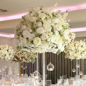ดอกไม้ประดิษฐ์ทรงกลมสีขาวสุดหรูสำหรับใส่ไปโบสถ์ดอกไม้สำหรับงานแต่งงานกลางแจ้งประดับกลางถนน - Product Image 6