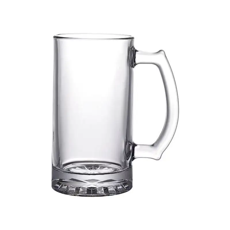 Large Beer Mug Glass Mugs With Handle 350ml 500ml Beer Stein Super Mug OEM Color or Logo