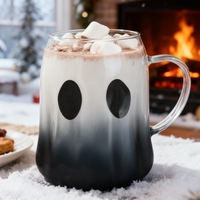 Mug en verre borosilicate personnalisé pour Halloween, motif fantôme, lavande, design effrayant, sans BPA, cadeau personnalisé pour fête
