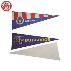 Manufacturer Suppliers Direct Selling Full Color Printed Decoration Triangle Custom Felt Triangle Pennant Flags