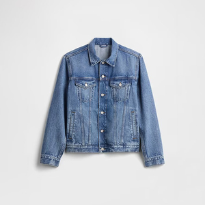 Chaqueta Vaquera de Mezclilla para Hombre, de Alta Calidad, Personalizada, Estilo Urbano, Desgastada, con Letras Bordadas, Informal - Product Image 2